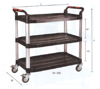 รถเข็นถาด แบบเสาอะลูมิเนียม จัมโบ้ (รุ่น PA-230)